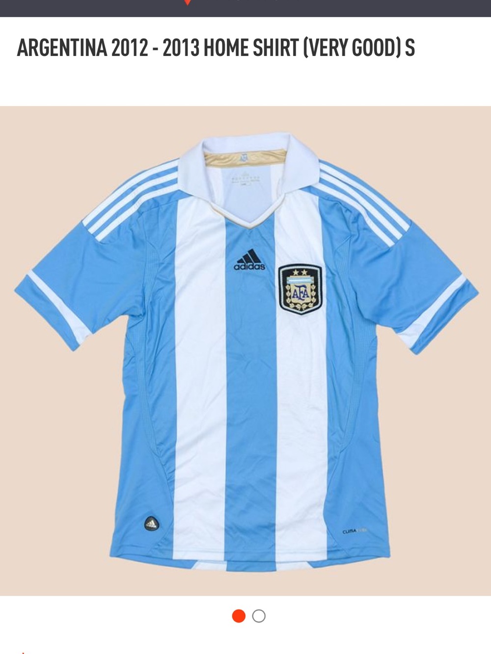 Adidas Kids Argentina Home Soccer Shirt - Sky Blue & White 10-12y